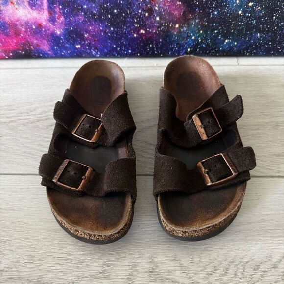 Birkenstock Brown Suede Sandals - Picture 1 of 10